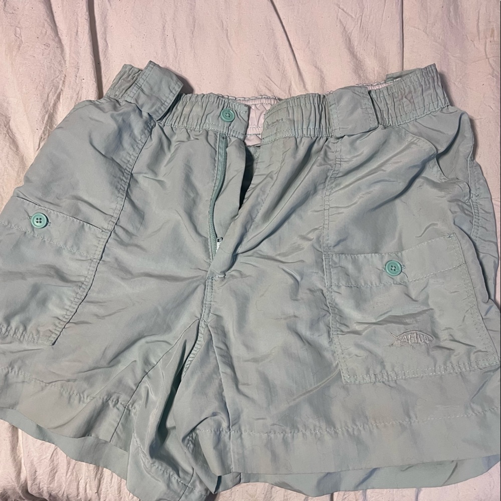 AFTCO original M01 fishing shorts waist 32 SHORT INSEAM sea foam green